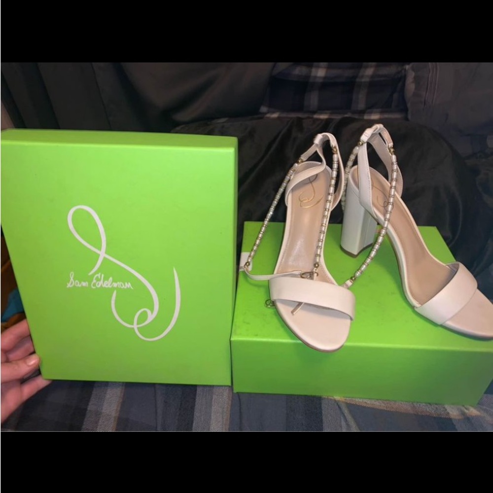 Sam Edelman Cream Stiletto Heels Elegant Shoes